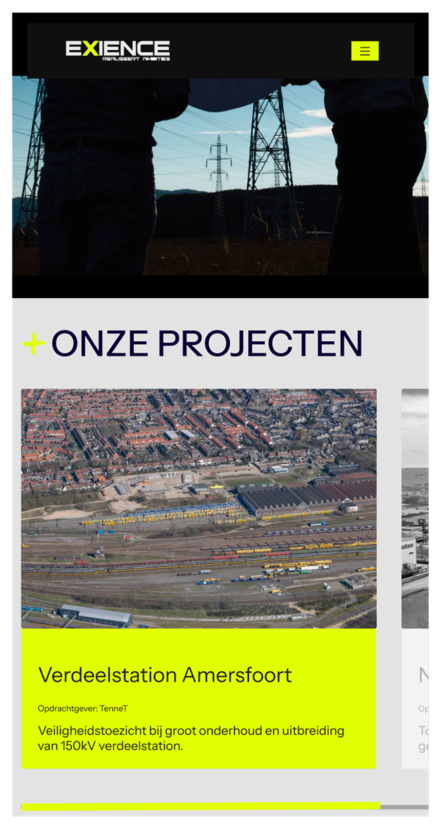 Exience homepage mobile screenshot 4