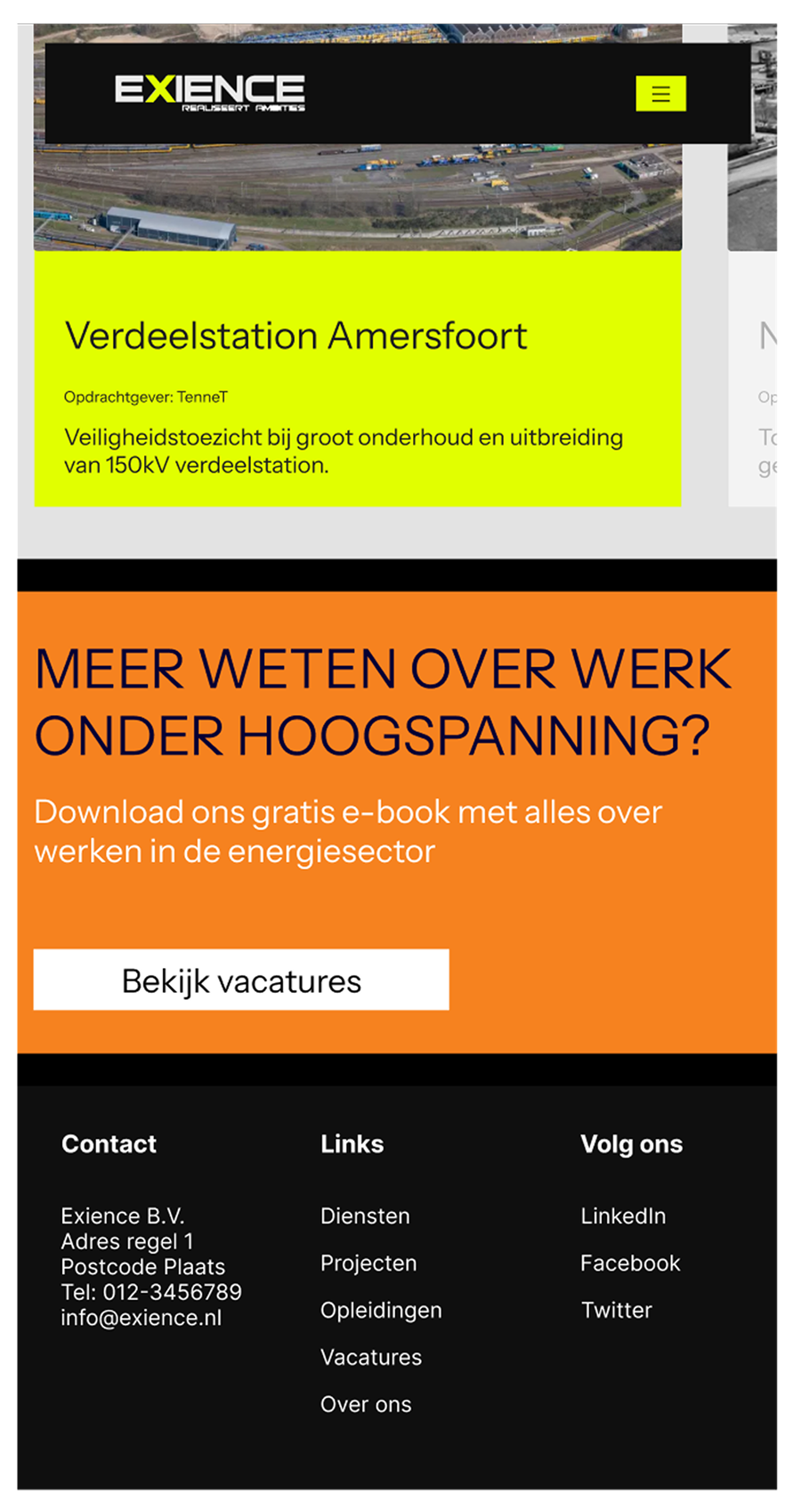 Exience homepage mobile screenshot 5