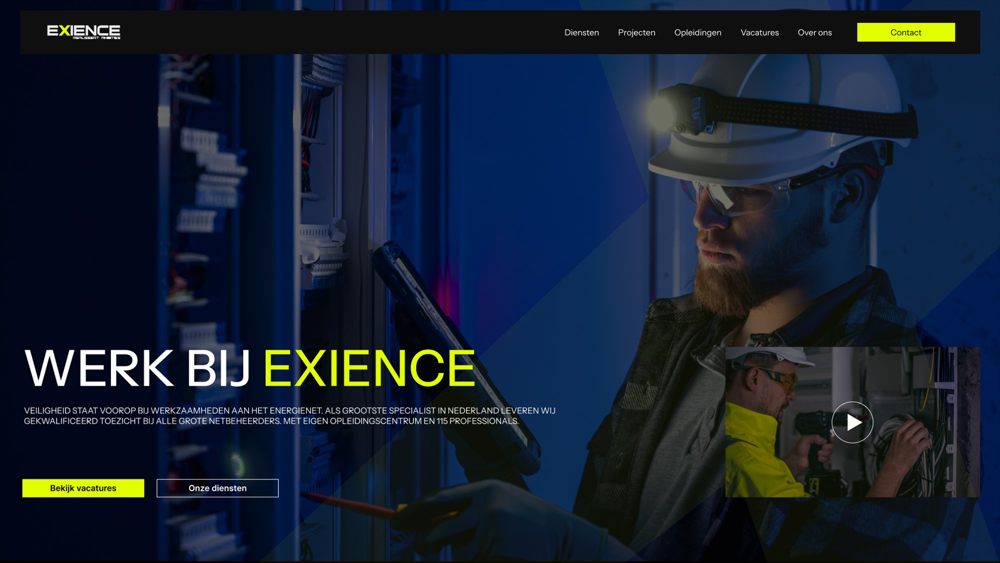 Exience homepage desktop screenshot 1