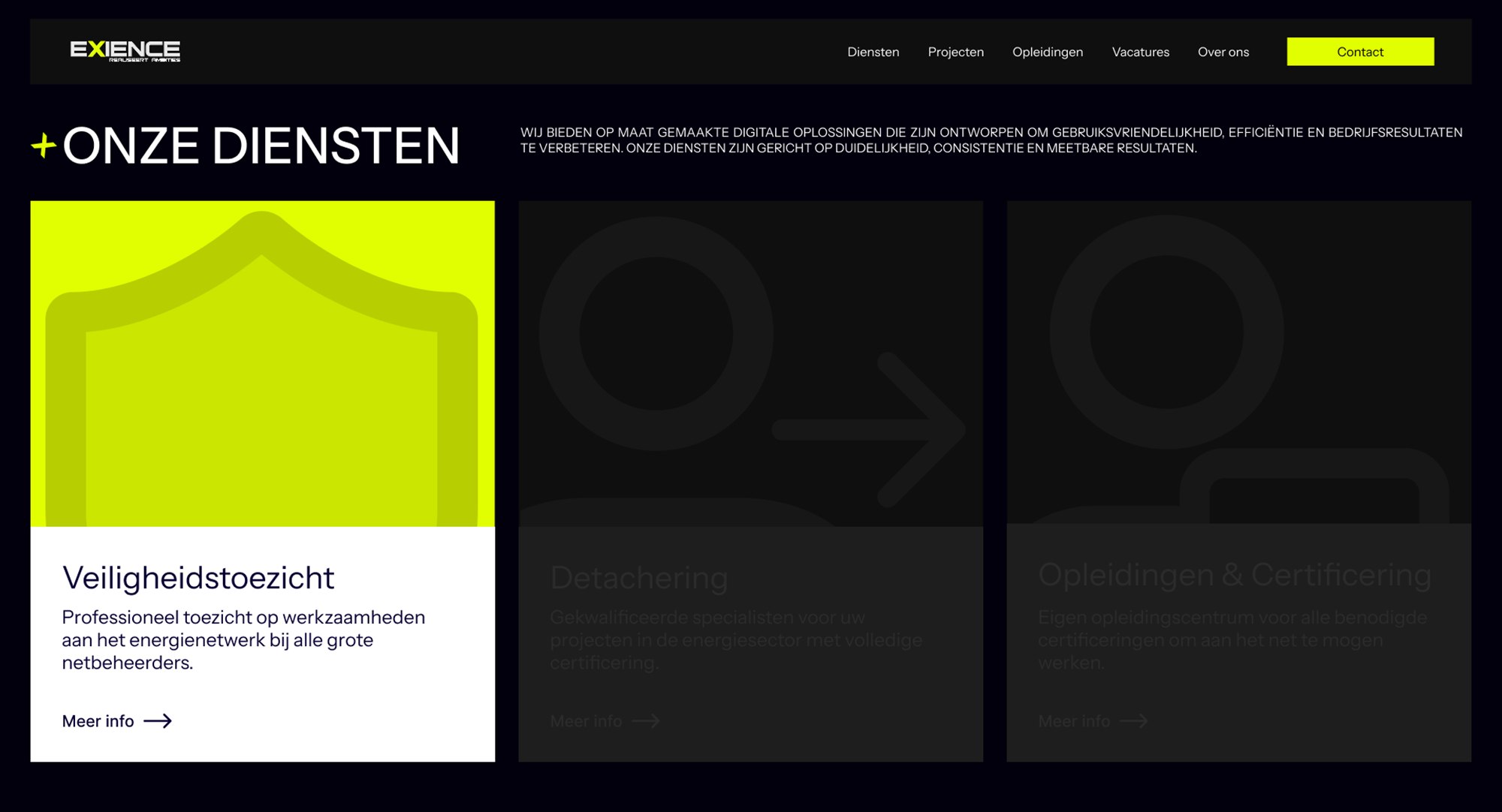Exience homepage desktop screenshot 2