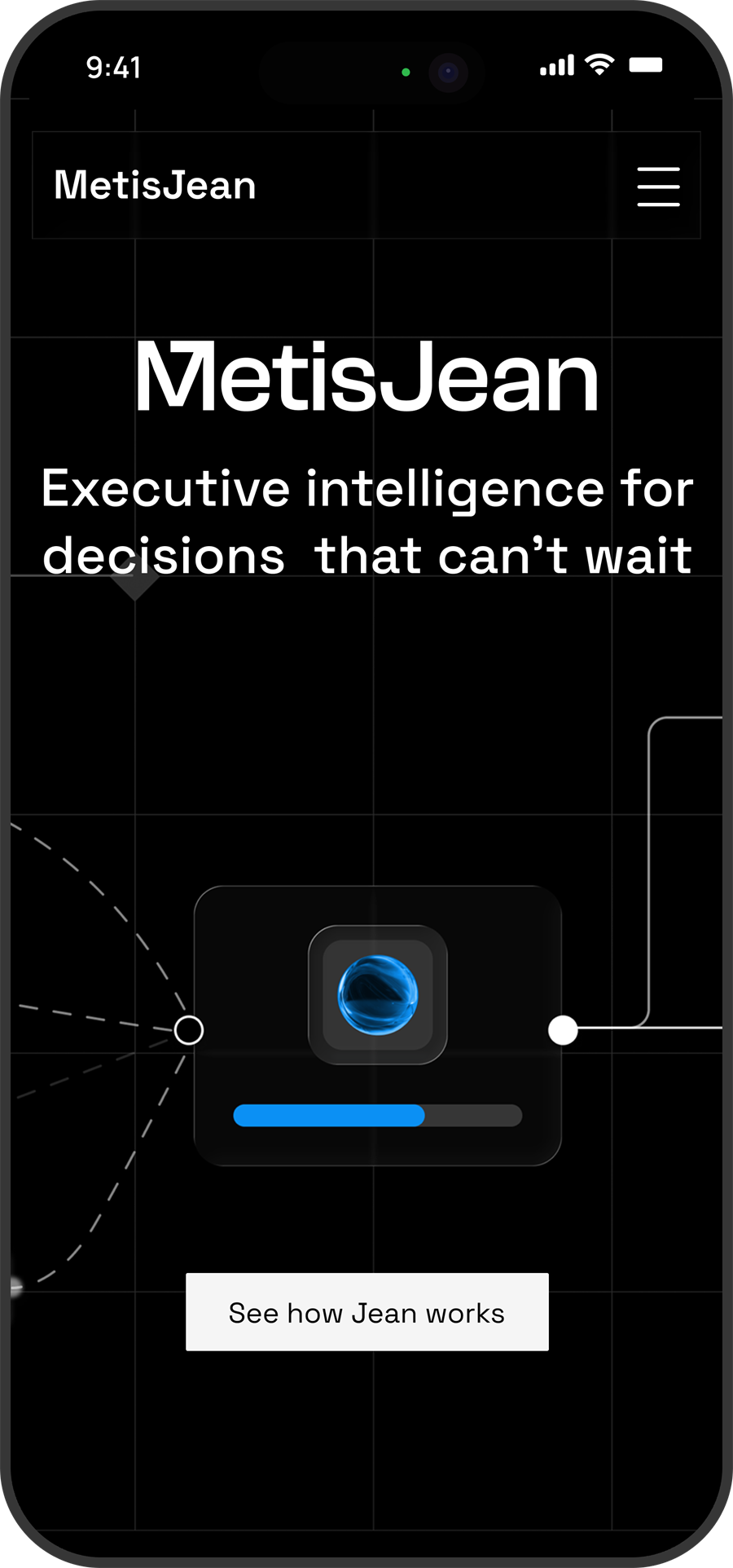 MetisJean hero screen mobile screenshot 1