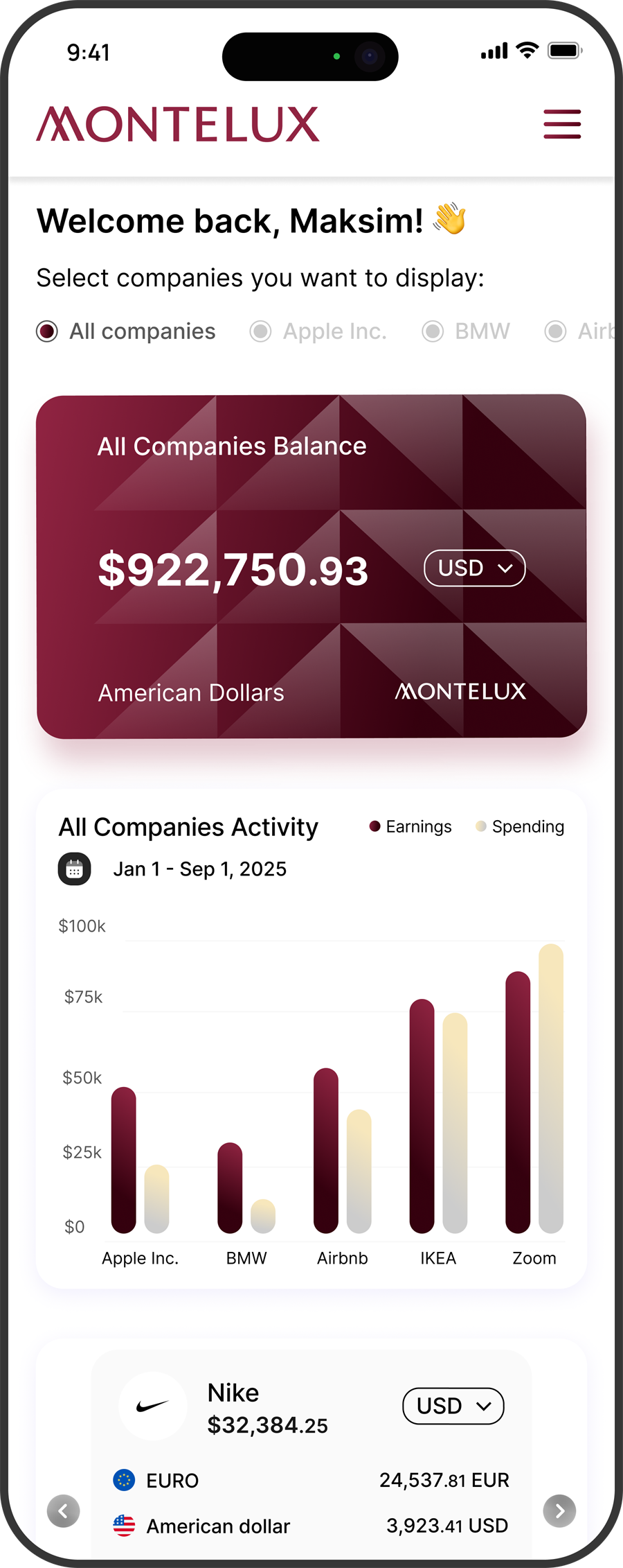 montelux login screen mobile screenshot 6
