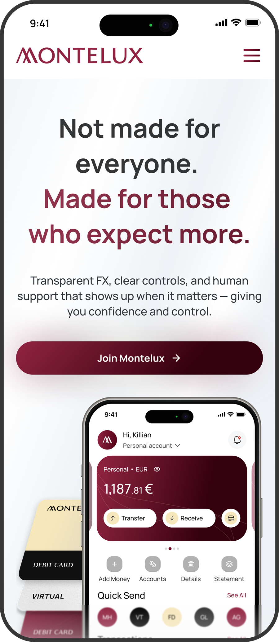 montelux 'more than a bank' mobile screenshot 4