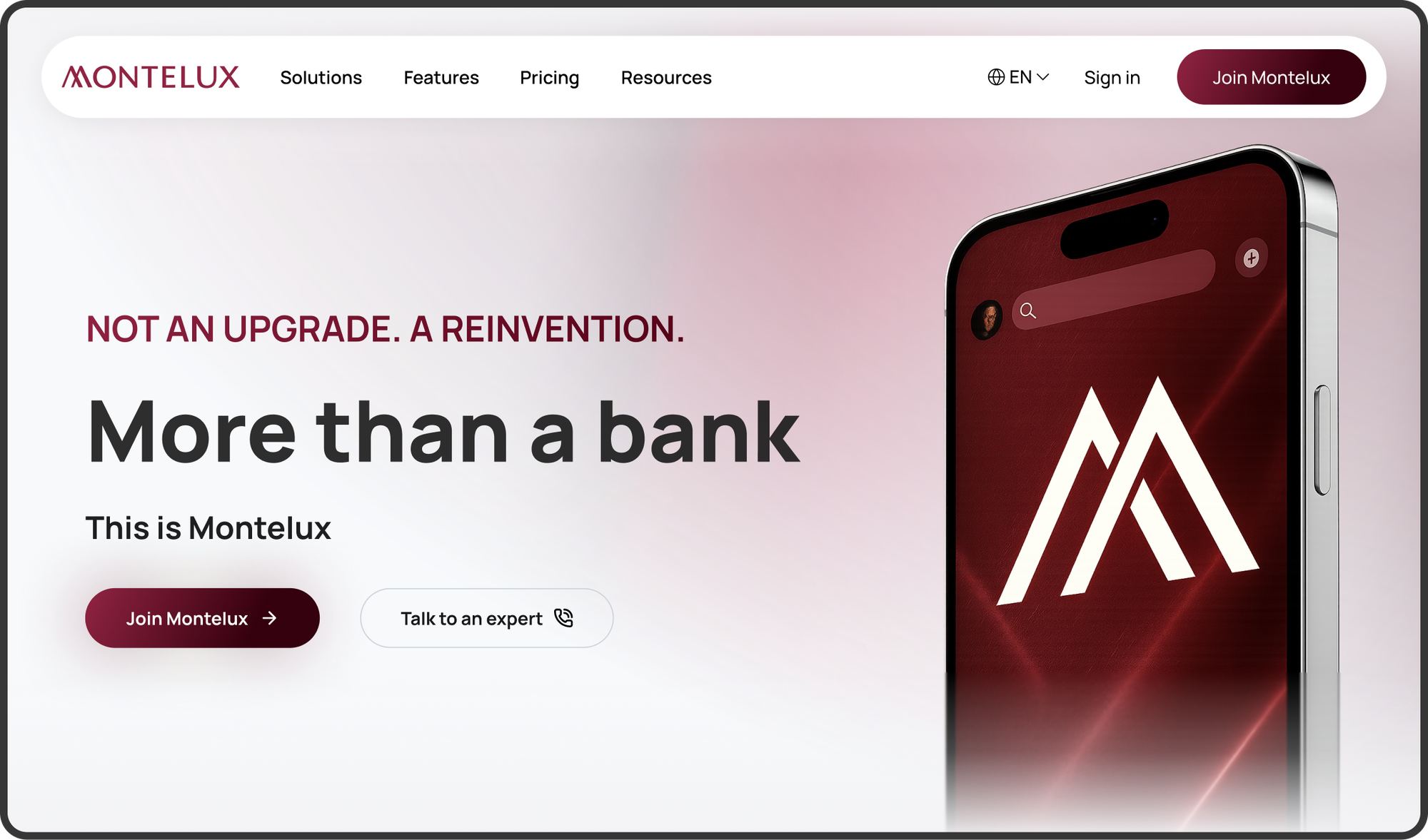 montelux 'more than a bank' desktop screenshot 1