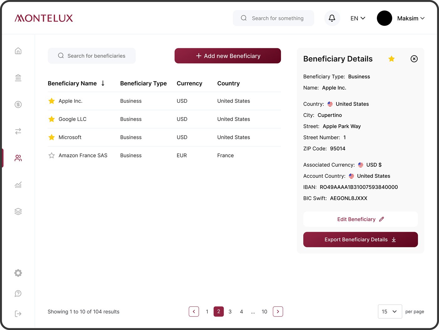 montelux login screen tablet screenshot 3