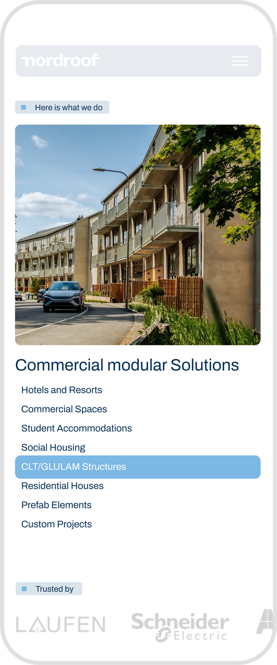 Nordroof homepage mobile screenshot 3