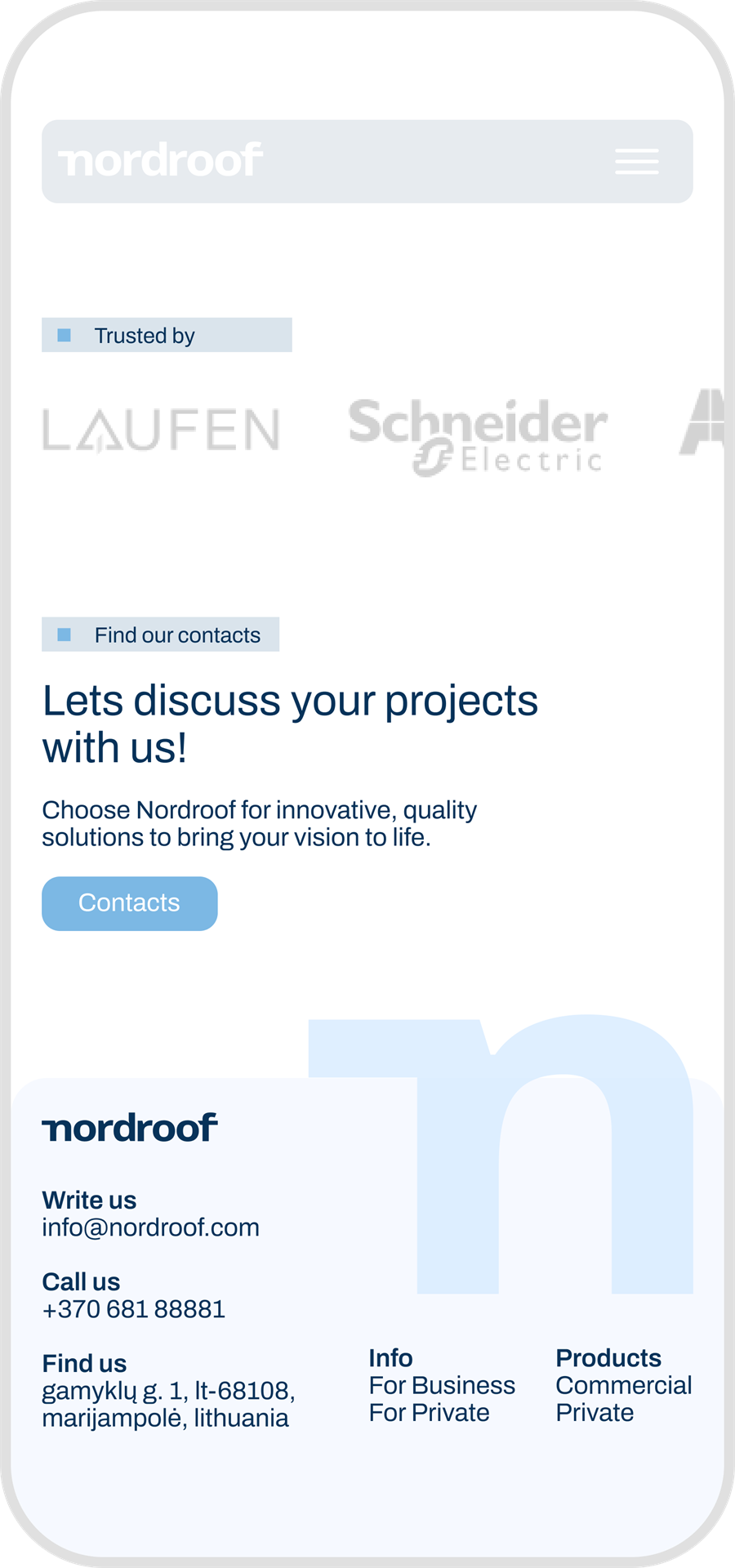 Nordroof homepage mobile screenshot 4