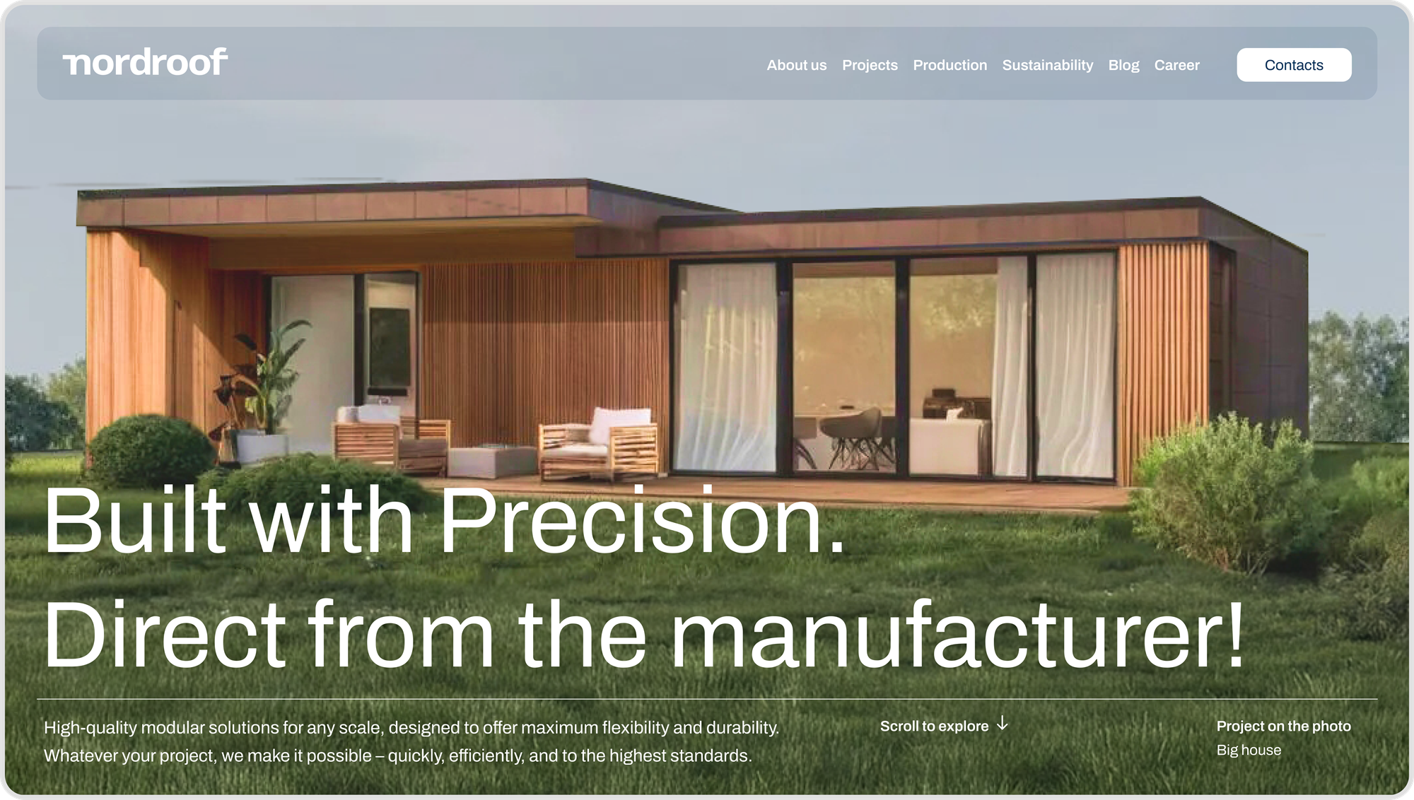 Nordroof homepage desktop screenshot 1