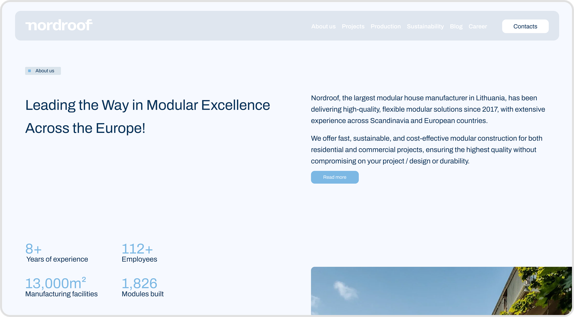 Nordroof homepage desktop screenshot 2