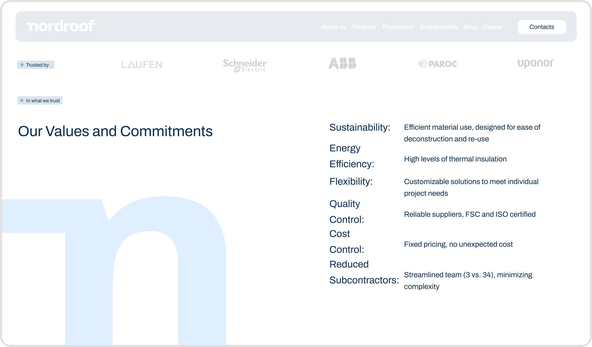 Nordroof homepage desktop screenshot 4