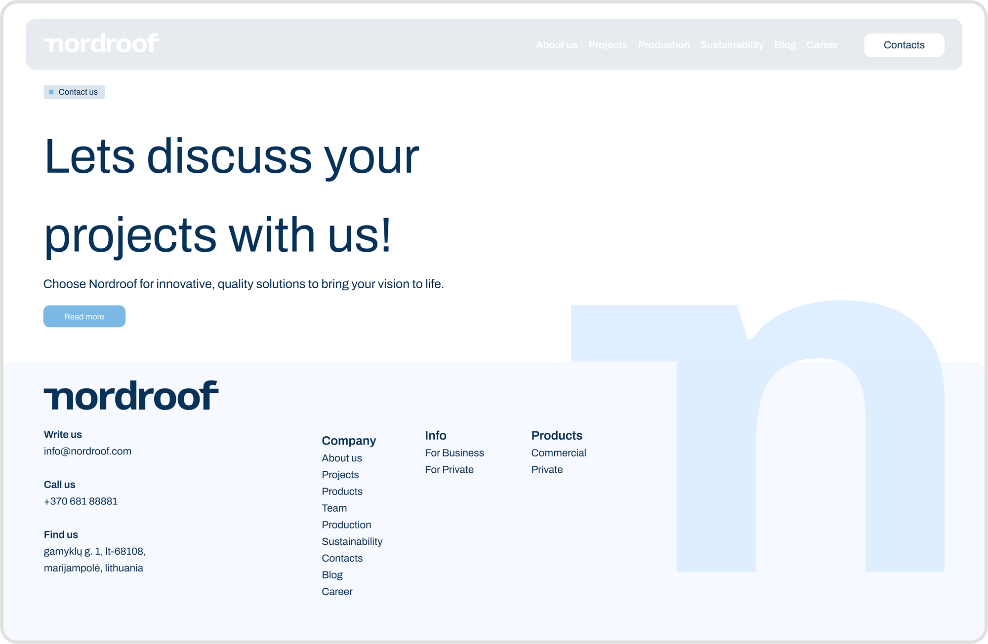 Nordroof homepage desktop screenshot 6
