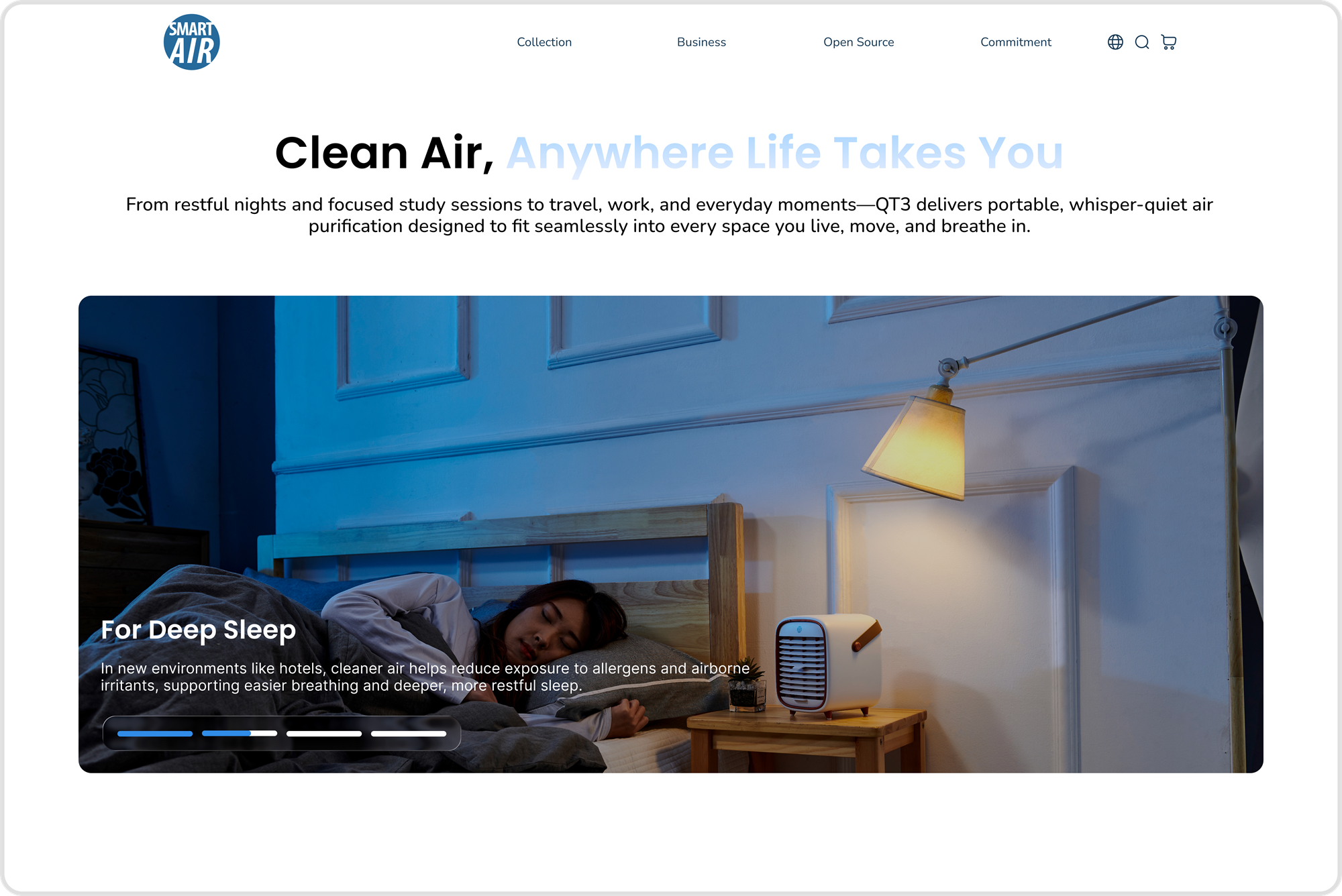 Smart Air QT3 landing page desktop screenshot 2