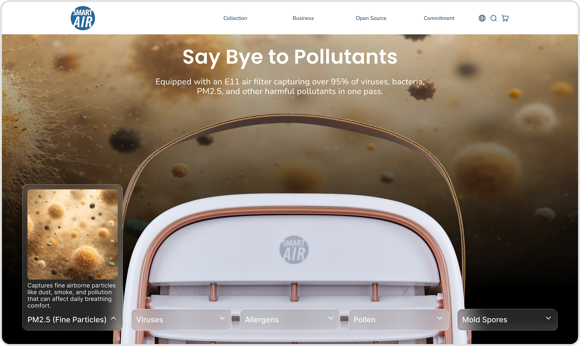 Smart Air QT3 landing page desktop screenshot 5